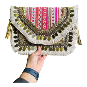 Latest <b>Boho</b> <b>Bag</b> Design for Women Open Closure Sequined Decoration High Selling Product Made in India Wholesale Price for Export - Product Image 1