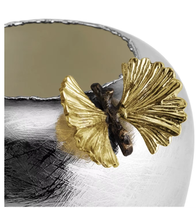 Jarrón Redondo de Metal Plateado con Diseño de Mariposa para Decoración de Interiores de Estilo Contemporáneo y Uso en Mesas de Fiesta, Procedente de la India - Product Image 6