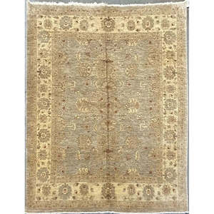 Tapis de Peshawar et de Khotan noué à la main, unique en son genre, 12'5 x 9'2 Pes_Kho_219 - Product Image 1