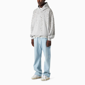 Sweat à capuche brodé personnalisé pour homme - Sweat décontracté d'hiver chaud unisexe athlétique avec poche kangourou 100% coton polaire - Product Image 2