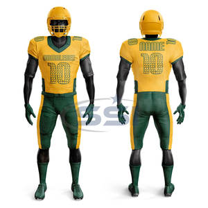 Ensembles d'uniformes de football américain respirants conçus sur mesure, imprimés à l'écran, 100% polyester, chemises et pantalons pour hommes adultes - Product Image 1