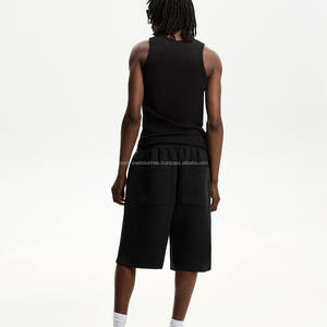 Pantalones cortos vaqueros de calle vintage personalizados para hombre con patrón sólido de diamantes de imitación estilo High-Street con bolsillos pantalones cortos de mezclilla - Product Image 5