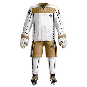 ชุดเครื่องแบบฮ็อกกี้น้ำแข็งของผู้ใหญ่100% โพลีเอสเตอร์ระบายอากาศได้ดีขนาดพิเศษโลโก้ของคุณเอง - Product Image 1