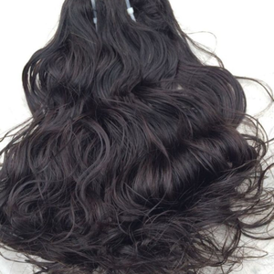 Extensiones de Cabello Natural Sin Procesar, Ondulado, Rizado, Virgen, Remy, Negro, para Mujeres, con Doble Trama a Máquina y Puntas Dobles - Product Image 1