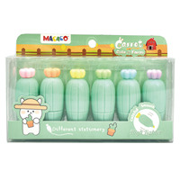 Ensemble de 6 stylos surligneurs miniatures en forme de cactus, mignons, de couleur pastel, fluorescents, fournitures scolaires pour étudiants
