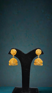 ชุดต่างหูพร้อม22CT ชุบทอง Jhumka เครื่องประดับสำหรับผู้หญิงชุดต่างหูออกแบบมาใหม่ - Product Image 3