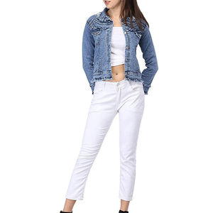 Chaqueta Vaquera Unisex Clearblue de Diseño Único, Lavada, 100% Algodón, Botones Forrados, Cómoda y Transpirable para Primavera, Modelo 2026 - Product Image 4