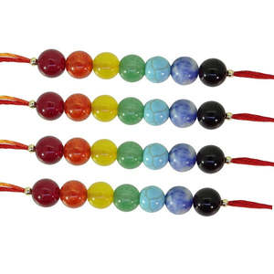 NOVAMART Fine Multicolour 7 Chakra Healing <b>Stone</b> <b>Bracelet</b>/Rakhi for Brother/Bhai/Bhaiya/Bro-Arihant <b>Gems</b> Jewels Wholesale Export - Product Image 1