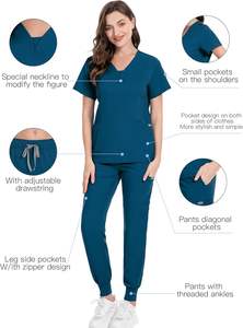 Vente en gros Ensembles uniformes médicaux Pantalon de jogging Coton Polyester Médecins Infirmières Costumes de jogging pour hôpitaux Logo personnalisé - Product Image 5
