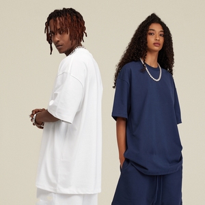 Wholesale High Quality 305GSM Men's <b>Plain</b> <b>White</b> <b>Tee</b> 100% Cotton T Shirts Custom Men Tshirts Blank Oversized Heavyweight T-shirts - Product Image 2