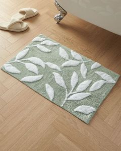 100% coton tapis de bain ensemble Unique Design moderne anti-dérapant tapis de bain doux Chenille Shaggy maison hôtel indien salle de bain fabriqué à la Machine - Product Image 5