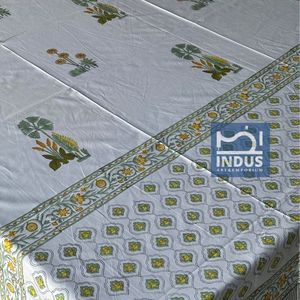 Sanganeri indien fait à la main bloc de draps imprimés ensembles de literie drap de lit avec taie d'oreiller - Product Image 2