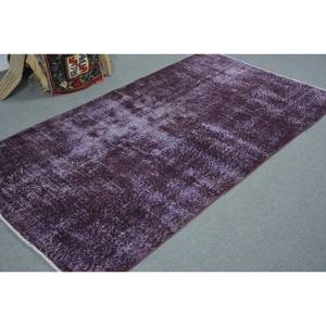Tapis Vintage en Laine Turque 3.8 X 6.9ft Grande Surface Couvrant Classique Patchwork Design Latex pour Adolescents Couloir Moderne Couleur Violette - Product Image 2