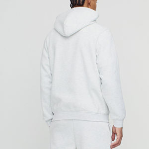 Fait sur mesure grande taille 100% coton hommes solide blanc couleur surdimensionné tissu polaire coupe-vent pull à capuche écran personnalisé - Product Image 3