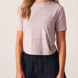 Camisetas Cortas de Corte Regular para Mujer 2026, Diseño Básico con Logotipo, Ecológicas, 100% Algodón, Antiarrugas, Transpirables, Disponibles en Todos los Colores - Product Image 5