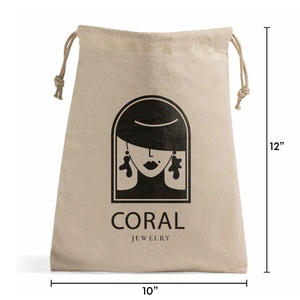 Pochettes personnalisées en toile de coton avec cordon de serrage, logo brodé, pour portefeuilles, vêtements, artisanat, rangement, protection anti-poussière, sacs de cadeaux - Product Image 2