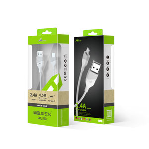 CB-273-C de câble USB 3A 0.5M Blanco pour appareils Type-C Connecteurs à angle droit Chargement rapide Micro-USB Type-C Type-C Éclairage - Product Image 1