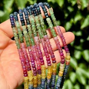 Cuentas de rubí Esmeralda zafiro hebra 4mm 5mm cuentas de piedras preciosas para la fabricación de joyas mayorista cuentas de arcoíris - Product Image 2
