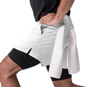 Haute qualité personnalisé solide brodé été athlétique Gym entraînement survêtement Shorts pour hommes séchage rapide respirant en gros Sports - Product Image 6