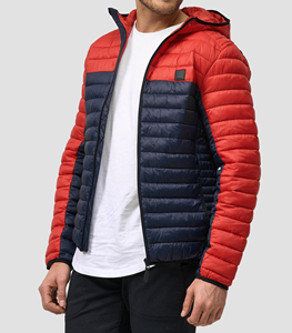 Veste bouffante imperméable légère de sport de rue haute pour hommes emballage personnalisé tissu de toile enduite à motif de camouflage - Product Image 3