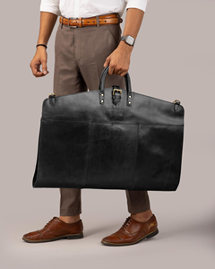 Sac de voyage en cuir pour vêtements, porte-costume avec poches, fermeture éclair, léger, costume de mariage pour homme, fait à la main, cadeau de Noël pour les demoiselles d'honneur - Product Image 6