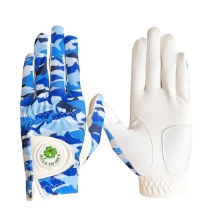 Guantes de golf de piel de oveja personalizables de alta calidad Empuñaduras de mano protegidas contra rayos UV Mezcla de colores Logo Impresión de cuero genuino para mano - Product Image 1