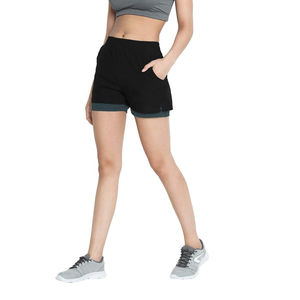 Shorts de sport pour femmes de qualité supérieure, respirants, en polyester extensible, micro-tissu, shorts de yoga sexy, poche, logo - Product Image 3