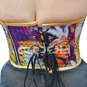 Printed Leopard Queen Overbust Plus <b>Size</b> Corset Top With Skirt High Compression Streetwear Fashion Clothing Manufacturer - Product Image 6