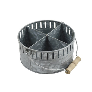 Organizador de vajilla galvanizado para el hogar, accesorio elegante para encimera de cocina con mango de madera cuadrado cómodo, el mejor en ventas - Product Image 3