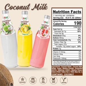 Leche de coco Fresa 480 ML 16,2 floz Bebida 24 latas Lata de cartón Sin azúcar añadido No GMO OEM Etiqueta privada Muestra gratis - Product Image 2