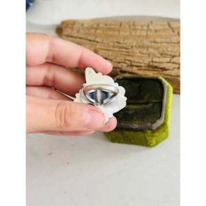 Navajo-Made <b>Statement</b> <b>Ring</b> Multi-Turquoise Sterling <b>Silver</b> Bezel Setting Hip-Hop Dainty Style Everyday Wear Fine Jewelry Size 8 - Product Image 5