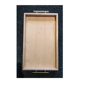 Bandeja de servicio de madera rústica y elegante de primera calidad, asas integradas duraderas, vajilla hecha a mano para escritorio, baño, uso para bebidas - Product Image 3