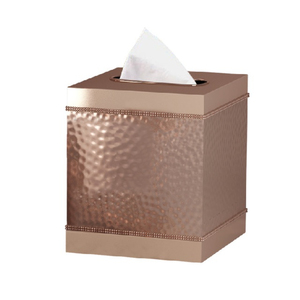 Caja de Pañuelos de Acero Inoxidable Grande y Lujosa con Diseño Martillado, Perfecta para Accesorios de Hotel y Decoración Elegante de Mesa - Product Image 2