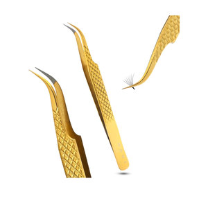 Pince à cils OEM Premium Pointe pointue en acier inoxydable Pince à faux cils Pince à cils à revêtement en poudre pour cils - Product Image 1