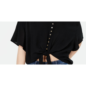 Top Bohemien da Donna Ultra Flirt con Laccetti Frontali, Nero, Taglia Media - Chiffon, Seta Popeline e Maglia per Abbigliamento Casual Primavera/Estate - Product Image 3