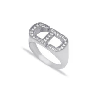 Anillo de Plata de Ley 925 con piedras de zirconia cúbica, joyería con diseño geométrico, para mujeres - Product Image 5