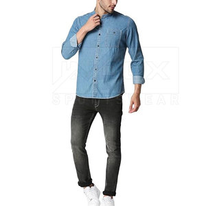 เสื้อเชิ้ตยีนส์ผู้ชายสั่งตัดพิเศษจากสหรัฐอเมริกา แขนยาว แฟชั่นเสื้อผ้าเดนิม สำหรับลุคสบายๆ ใส่เที่ยวข้างนอก และสไตล์สตรีท - Product Image 4