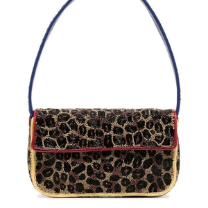 Hot Selling Durable Construction with Neat Edge Piping Beaded Shoulder Bag Leopard Print Embroidered Evening <b>Handbag</b> <b>for</b> Women - Product Image 1