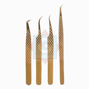 Reusable Eyelash Grafted Stainless Steel Custom Logo <b>Lash</b> Extension Tweezers - Product Image 1