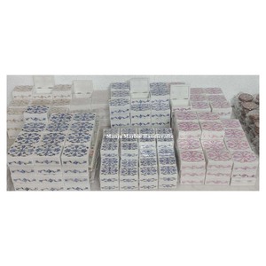 Nueva llegada caja con incrustaciones de mármol italiano diseño natural con forma de rectángulo de nácar para regalos y dulces de decoración del hogar - Product Image 3