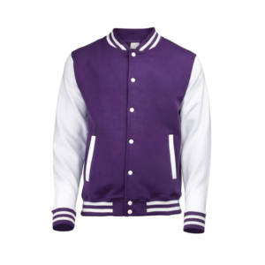 Veste de baseball en polaire et laine personnalisable avec rembourrage en coton Logo brodé Varsity Jacket Patch Logo Noir Blanc Lettre - Product Image 3