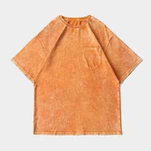 Custom Heavy Duty 250Gsm <b>Acid</b> Wash Vintage Men's T-Shirt High Quality 100% Cotton <b>Drop</b> Shoulder Designer Style Anti-shrink Quick - Product Image 5