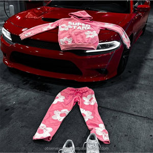 Custom Winter Heavyweight Acid Wash <b>Sweat</b> Suits Cotton Applique Embroidery Patch Quick Dry Breathable Streetwear Zip Hoodies - Product Image 4