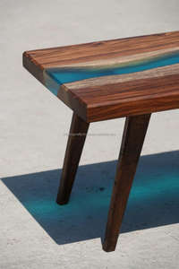 Mesa de centro de Río de resina epoxi moderna Mesa redonda de madera Mesa de centro de café de sala de estar moderna - Product Image 5