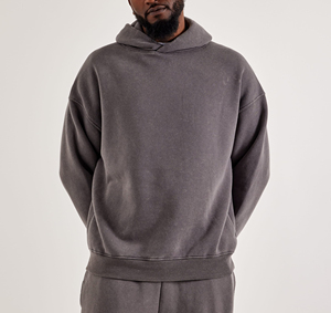 Sweat à capuche en molleton de coton lourd de qualité supérieure, unisexe, coupe décontractée, impression et broderie de logo streetwear personnalisés disponibles - Product Image 6