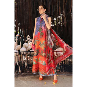 Conjunto de traje de lino bordado para mujer-MPrints Sprint Summer'26 D-2907-B TC-1606 - Product Image 1