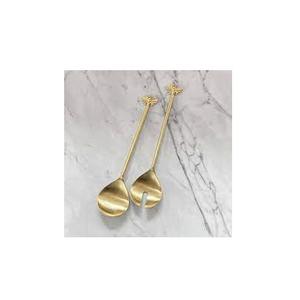 Cuillère en laiton de haute qualité cuillère en laiton de vente chaude ensemble de serveur de salade poli brillant prix de gros décoratif - Product Image 4