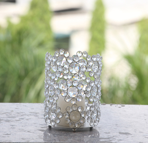 Bougeoir en fil galvanisé Offre Spéciale perles de cristal finies en or support de lumière en T de forme carrée pour mariage et décorations pour la maison - Product Image 4