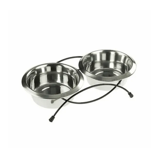 Bol pour chat en acier inoxydable et meilleurs bols pour chiens en une seule pièce Bordure antidérapante en caoutchouc Bol pour animaux de compagnie en acier inoxydable - Product Image 6