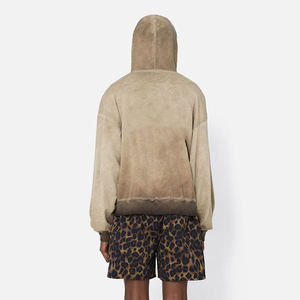 เสื้อฮู้ดผ้าฟลีซสำหรับผู้ชายและผู้หญิง, เสื้อมีฮู้ดผ้าฟลีซผ้าฟฟลูซกันแดดสีตกสไตล์วินเทจสำหรับฤดูหนาว - Product Image 6